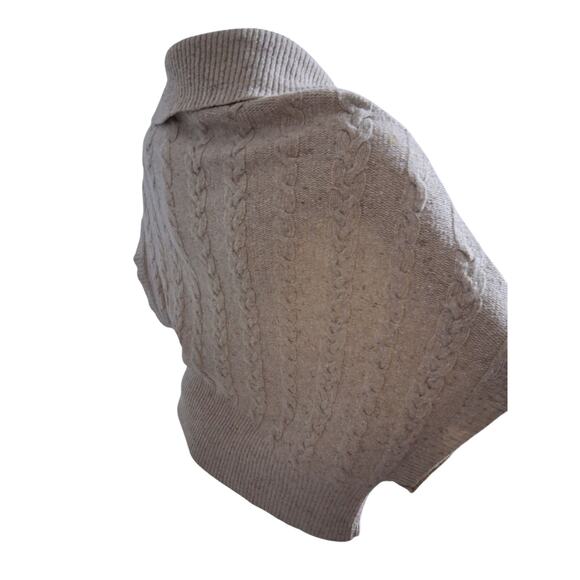 Margaret OLeary Quiet Luxury Womens Small Wool Cashmere Cable Knit Prep Sweater - Picture 3 of 14